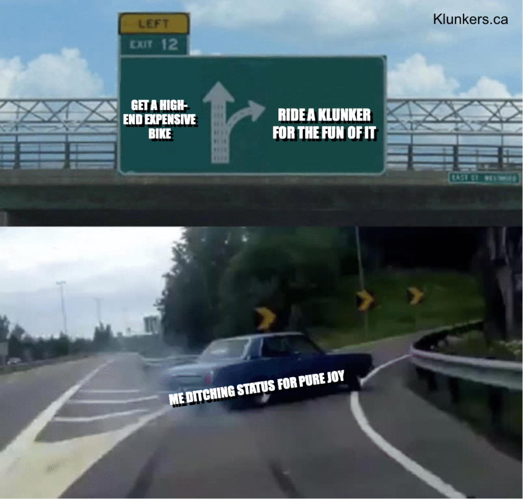 meme about klunker bikes
