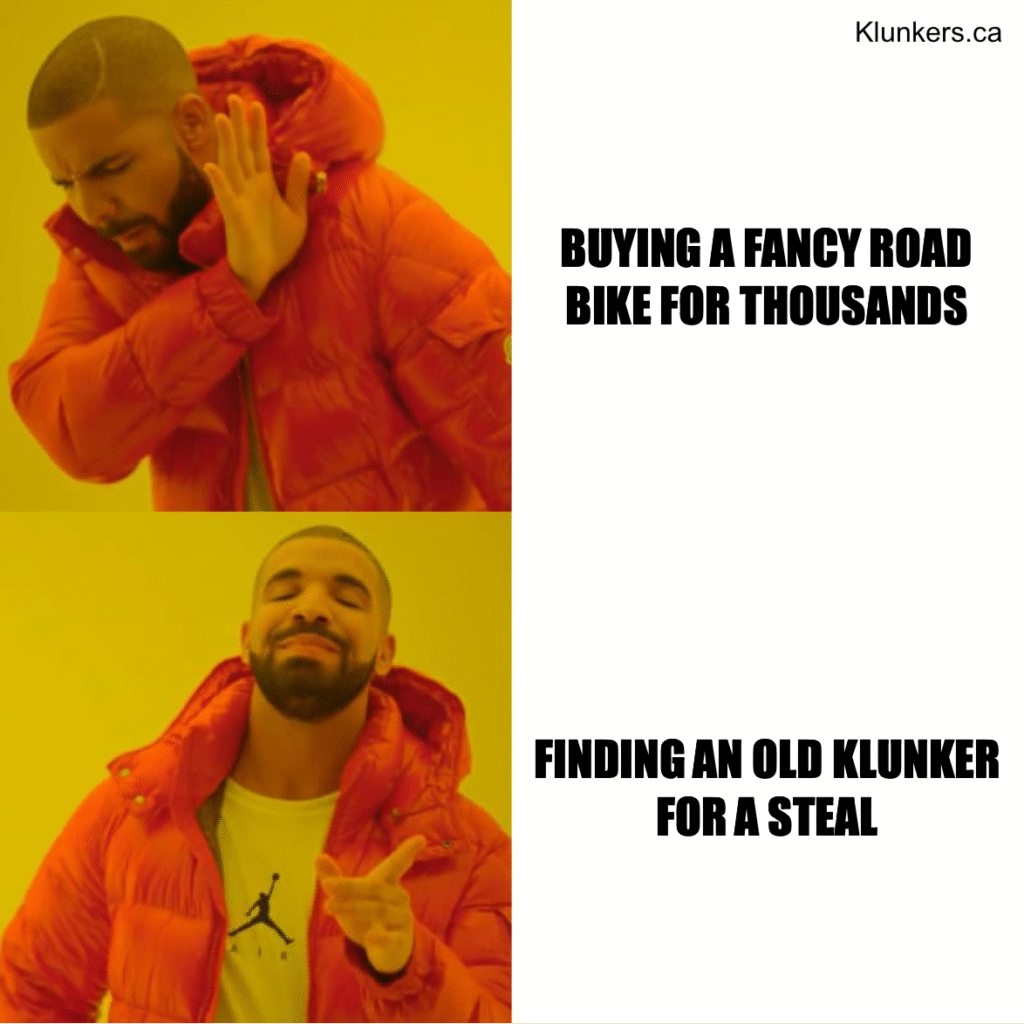 meme about klunker bikes