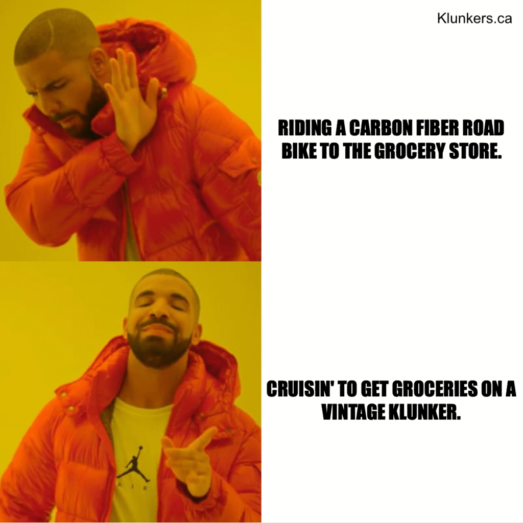 meme about klunker bikes