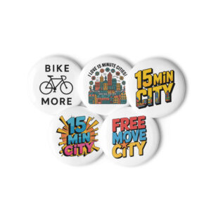 15-min city pin buttons