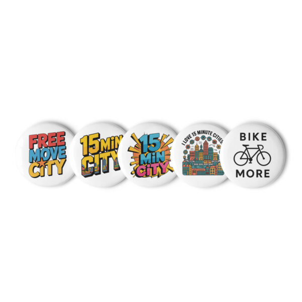 15-min city pin buttons
