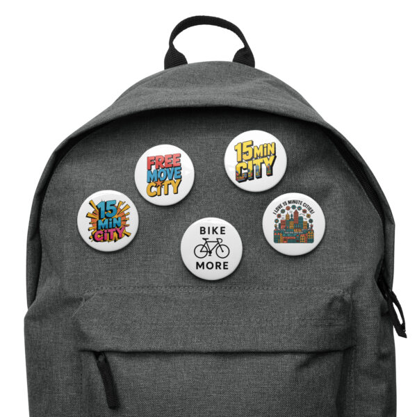 15-min city pin buttons